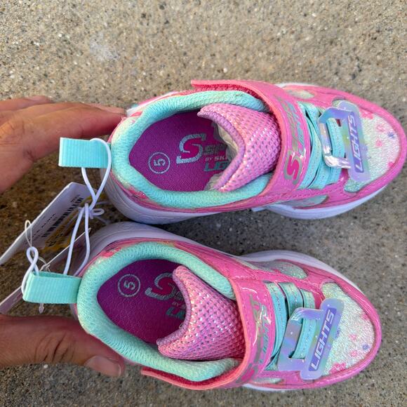 Sketchers Girls Shoes Size 5 Toddler Pink Light Up New Sneakers - Picture 6 of 7